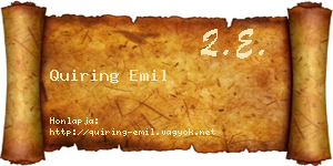 Quiring Emil névjegykártya