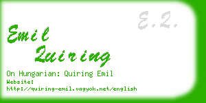 emil quiring business card